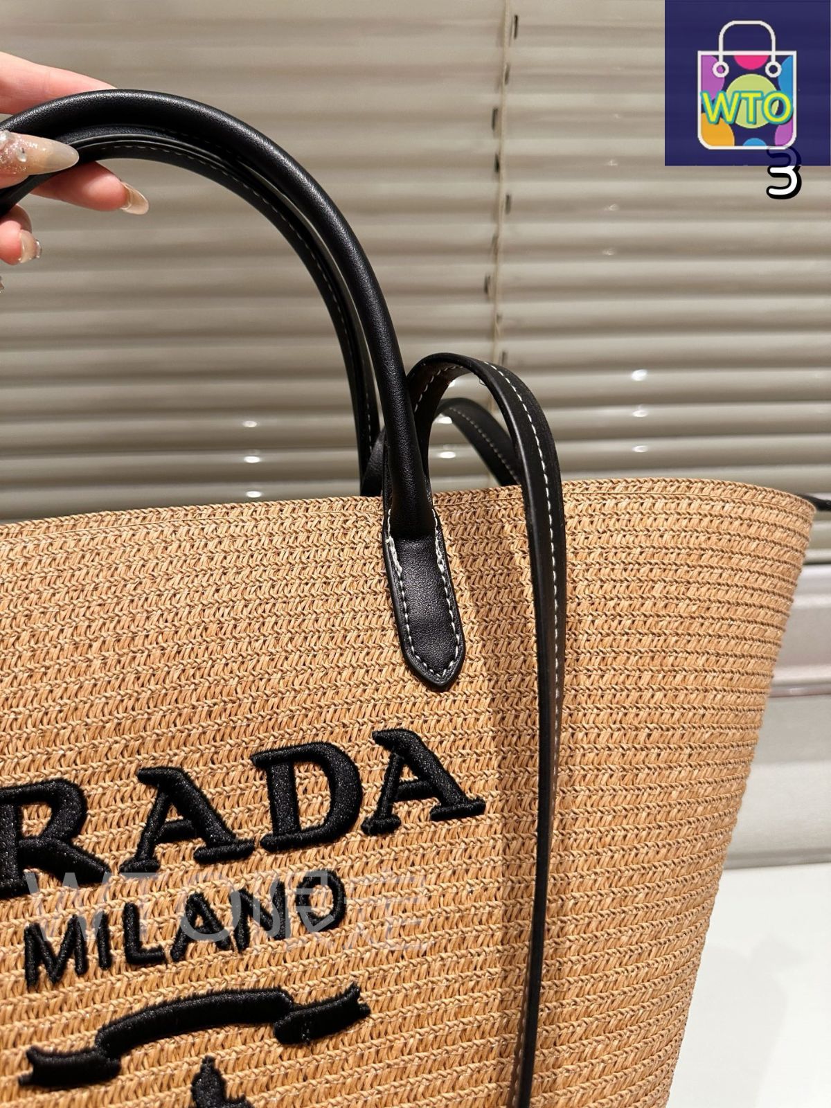 今日特価】Prada プラダ 藪編みショッピングバッグ フライング