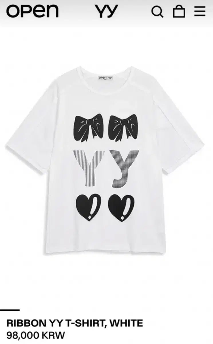 openYy Open YY オープンワイワイ リボンハート Tシャツ