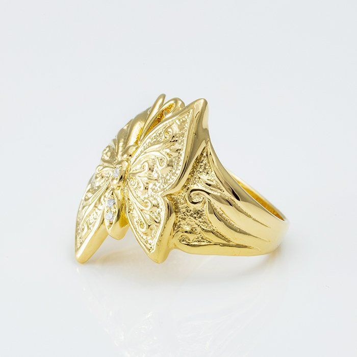 18金 リング レディース k18 蝶 ゴールドk18 18k ちょう 蝶々 チョウ