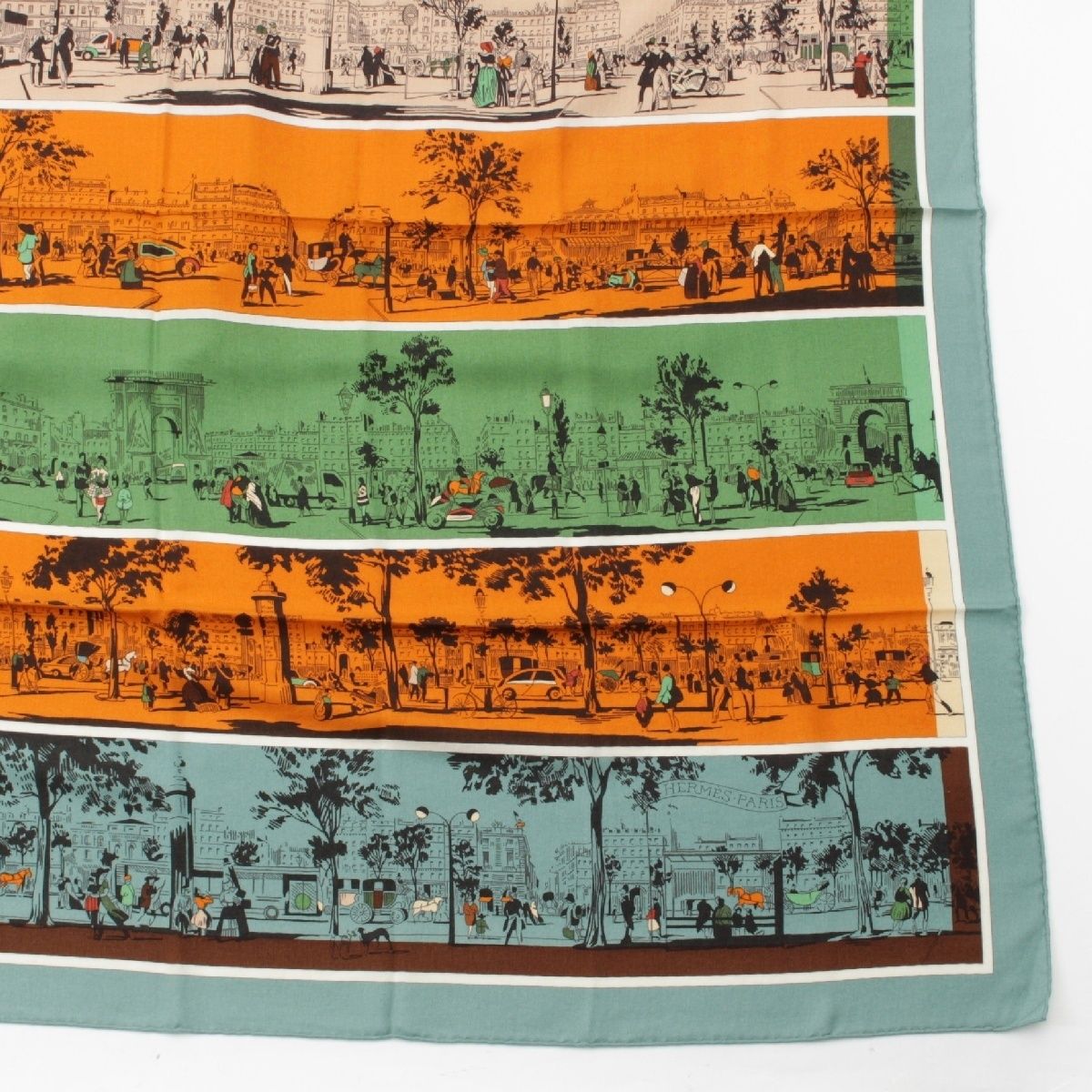 エルメス カシミヤ×シルク カレジェアン 140 A L'OMBRE DES BOULEVARDS