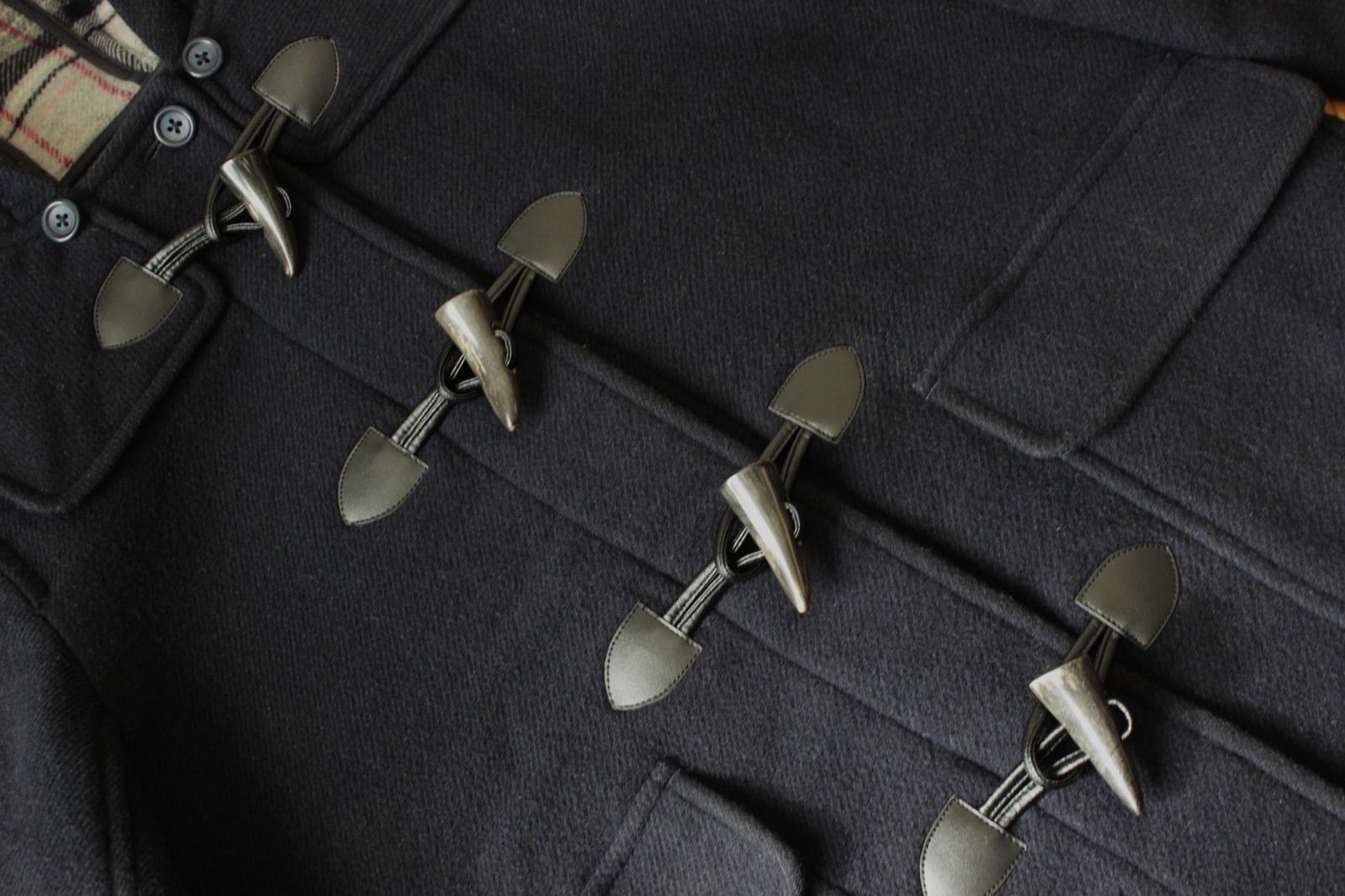 32【美品】イーストボーイ ダッフルコート 7 ネイビー 紺 S 裏チェック柄 32【美品】イーストボーイ ダッフルコート 7 ネイビー 紺 S 裏チェック