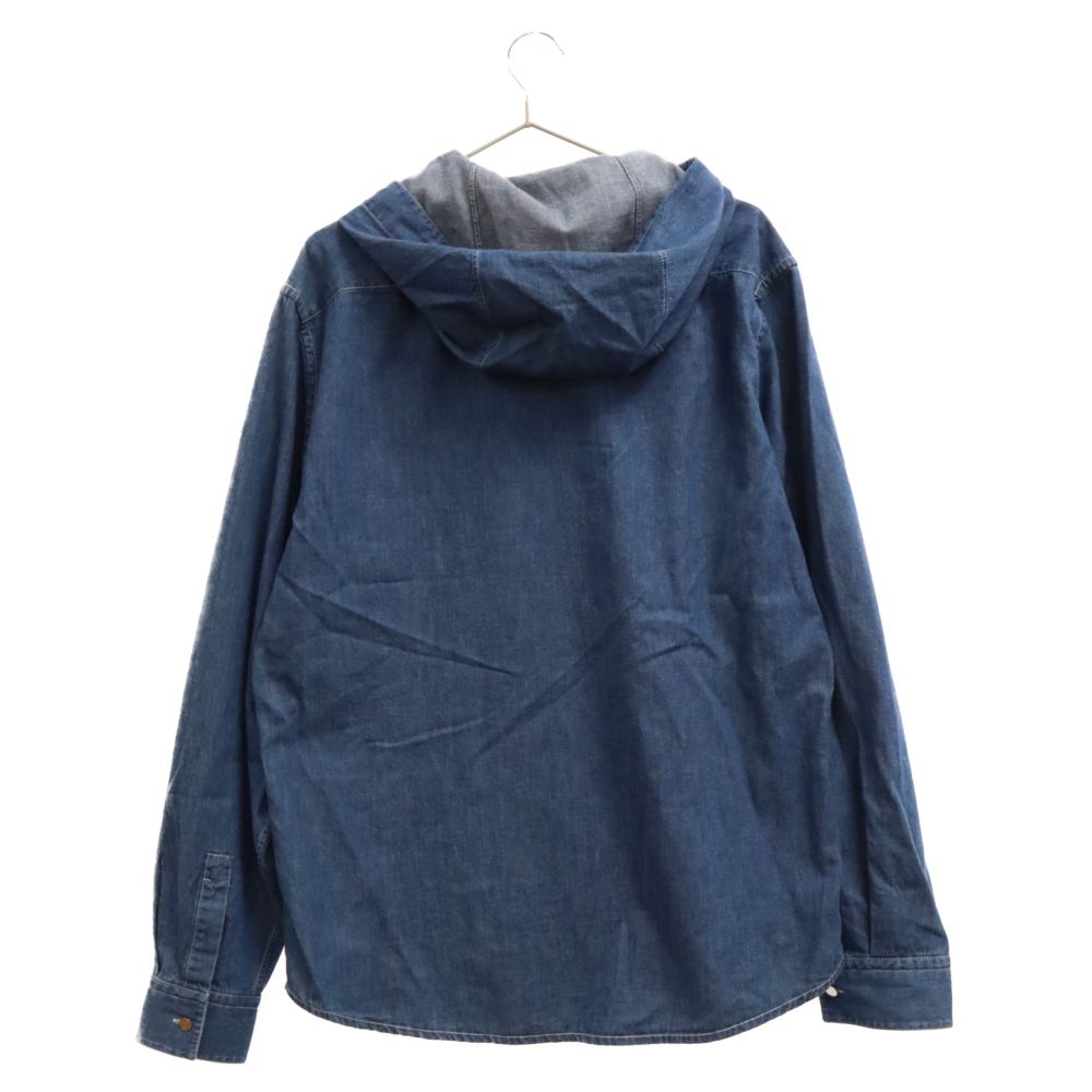 HERMES (エルメス) ビッグポケットフーデッドスポーツシャツパーカー