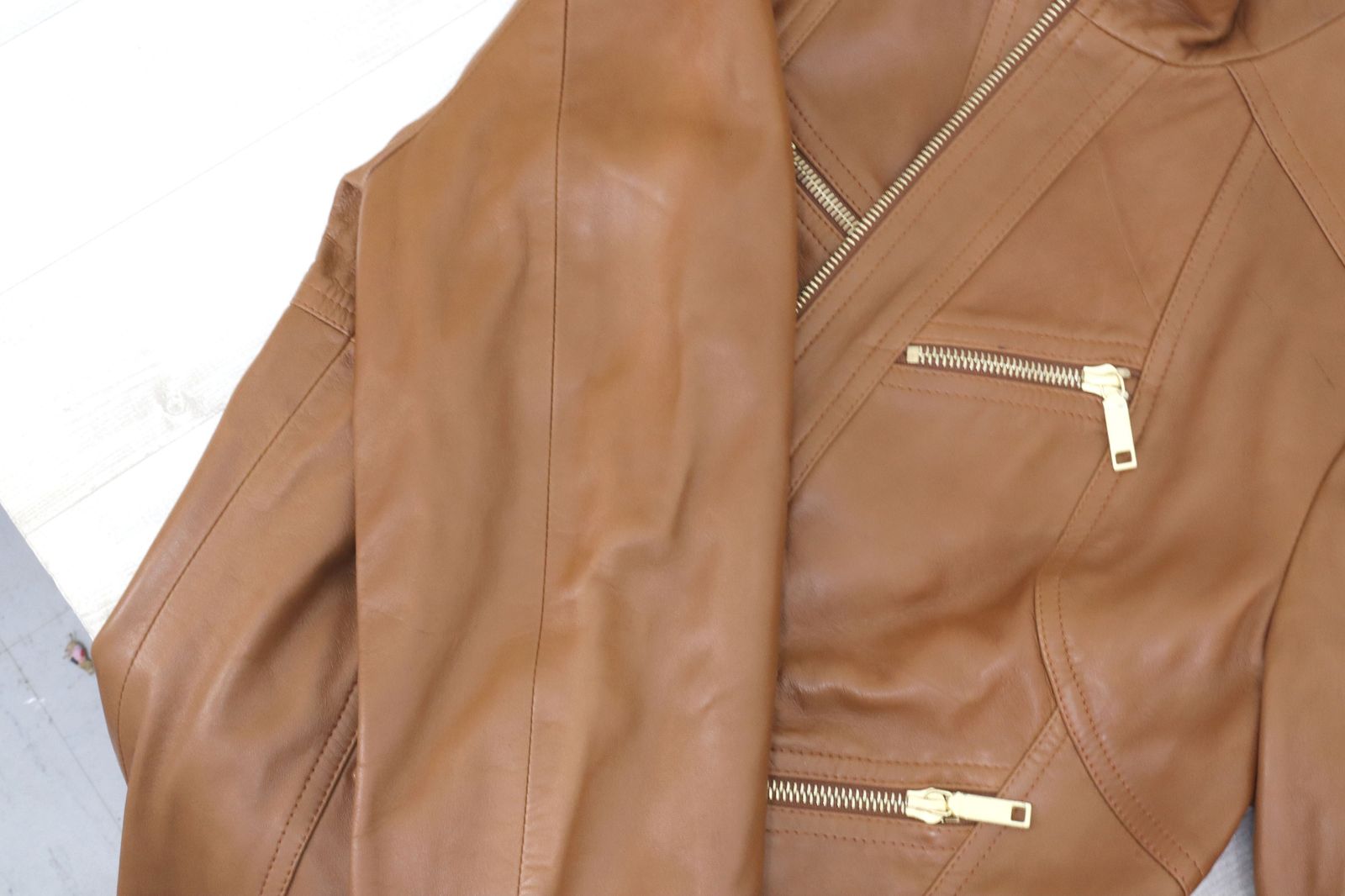 5ZIP シングルレザーライダースジャケット