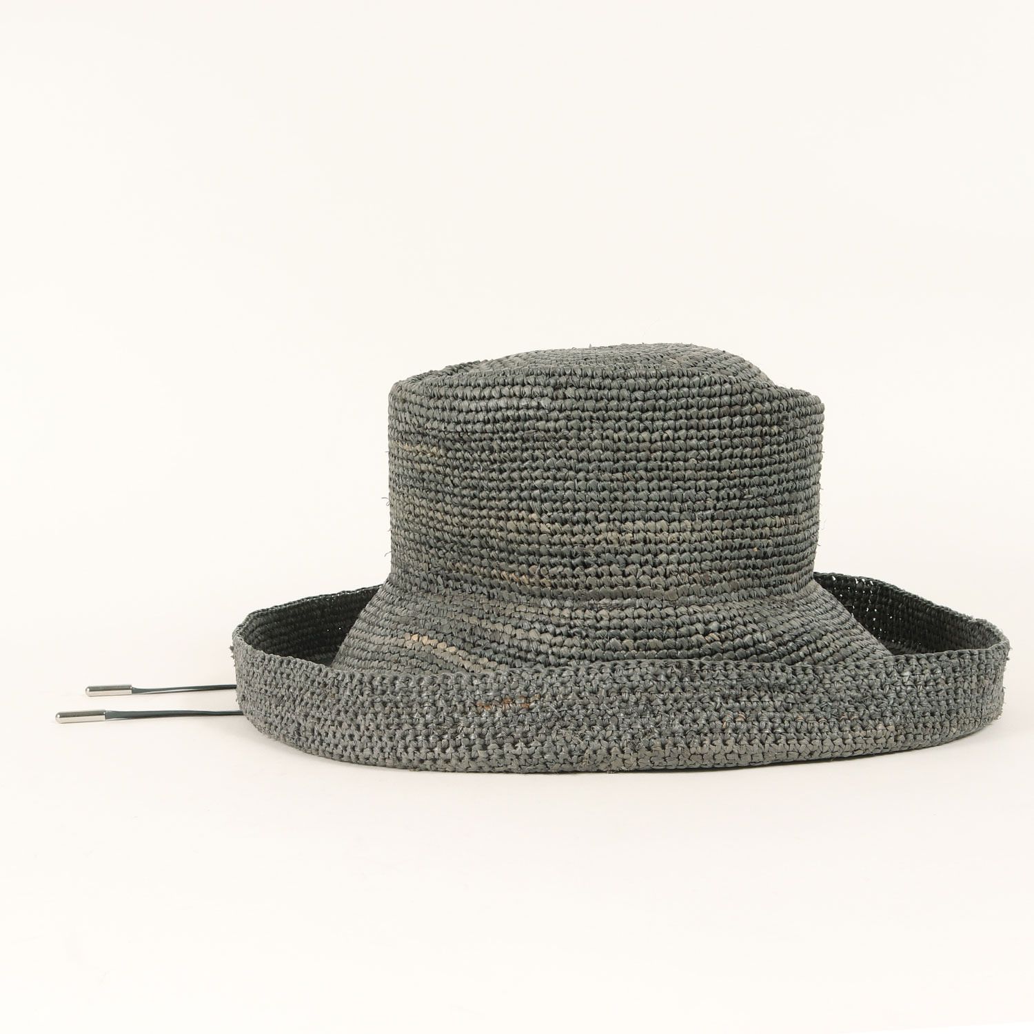 ENTWURFEIN エントワフェイン ハット グレー系 サイズ 23春夏 コード付き クロッシェハット Isabell 帽子 ラフィア レザー レディース