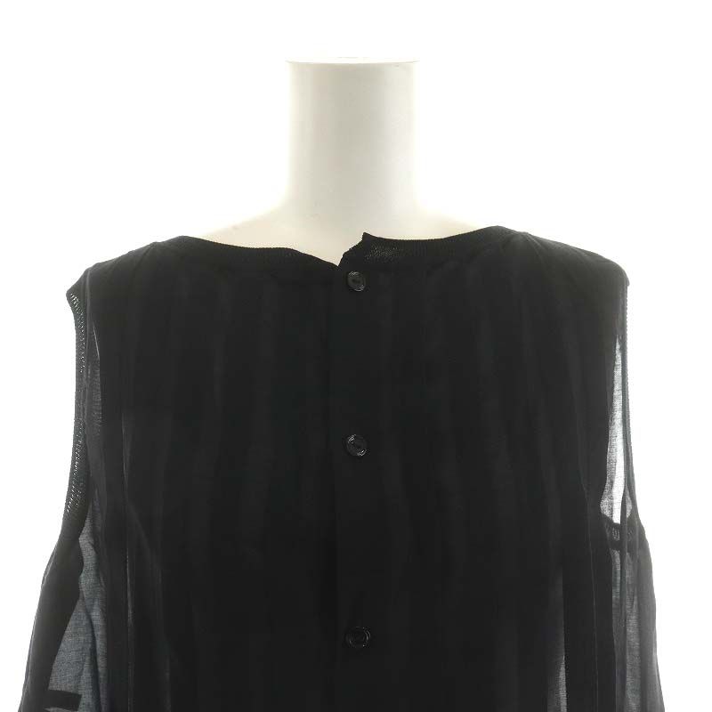アナイ ANAYI 19SS ブラウス シャツ ノースリーブ シルク 38 黒 ANAYI（シャツ/ブラウス(半袖/袖なし) ・ ブラック/黒色系）のフリマ