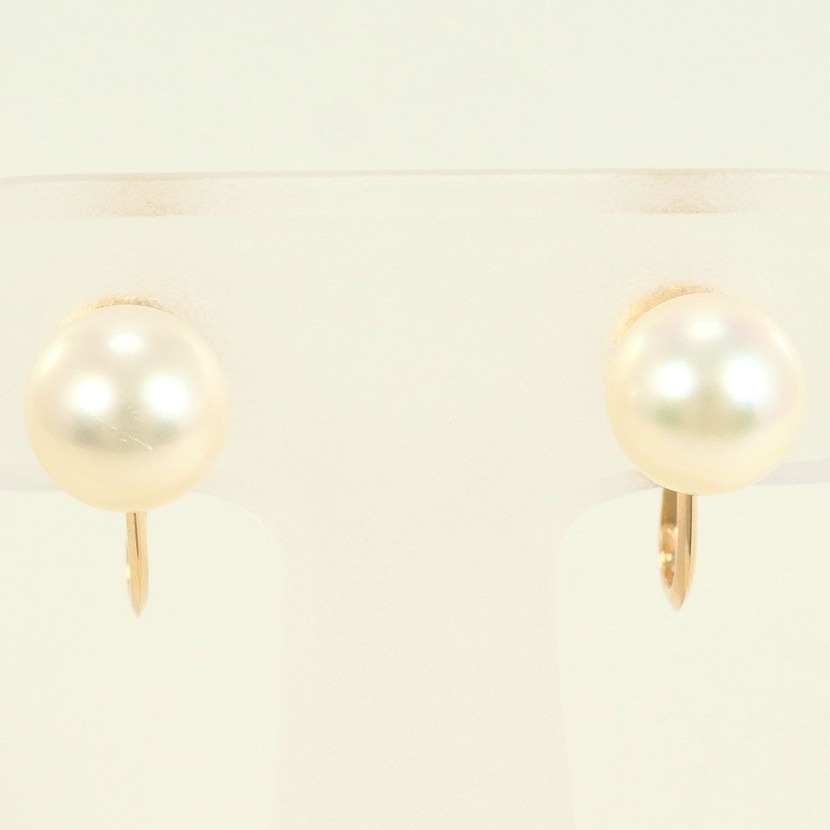 K18YG イヤリング clip-on earrings パール 真珠 総重量約2.4g