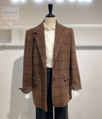 itMICHAA イッミシャ レトロ チェック ウールジャケット