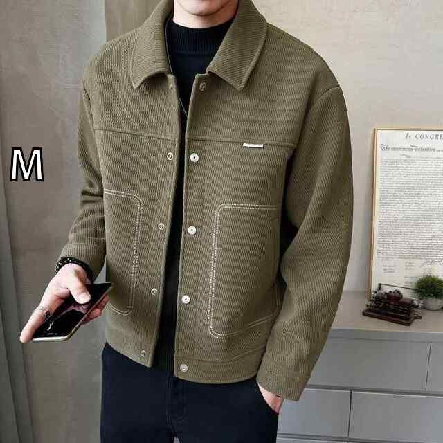 [M]秋冬 コーデ メンズ  服 シンプル ファッション オシャレ 大人 かっこいい 大きいサイズ ストリート 紳士服  ジャケット ファッション 厚手 カジュアル ウール トップス