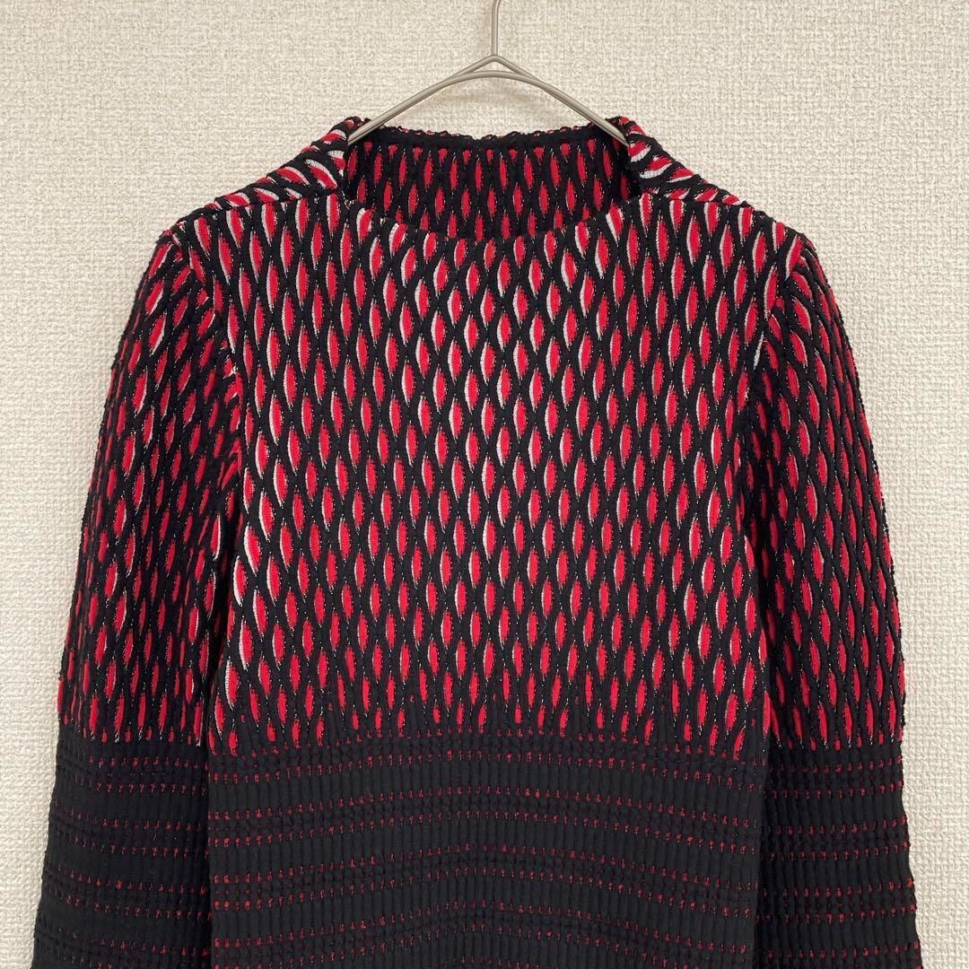 ALAIA アライア ペプラム ニットトップス ラッフル 切替 総柄 ウール