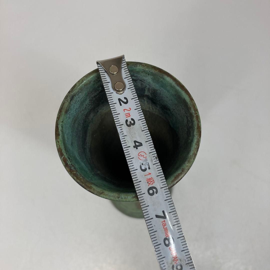 泰蔵六 塗金銅花器 共箱 765g/高さ23.5㎝ 東Y5-1218②