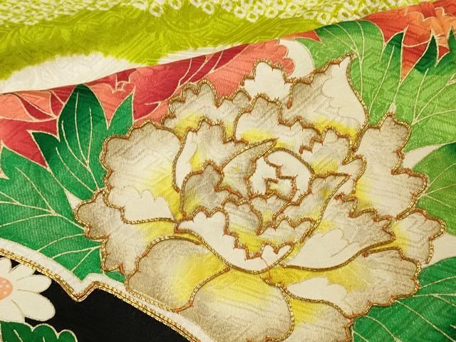 平和屋着物□極上 振袖 絞り 吉祥花松文 金彩 逸品 未使用 DZAA8230kh5