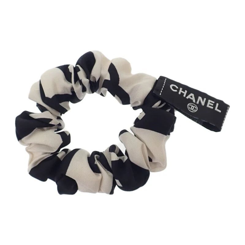 CHANEL】CCロゴ シュシュ ヘアアクセサリー シルク ブラック