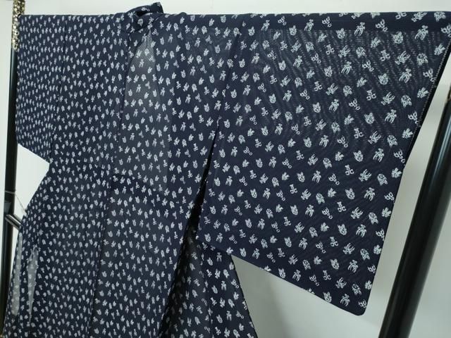 平和屋着物□極上 夏物 藍造り国選定無形文化財 藍師・佐藤昭人 大澤