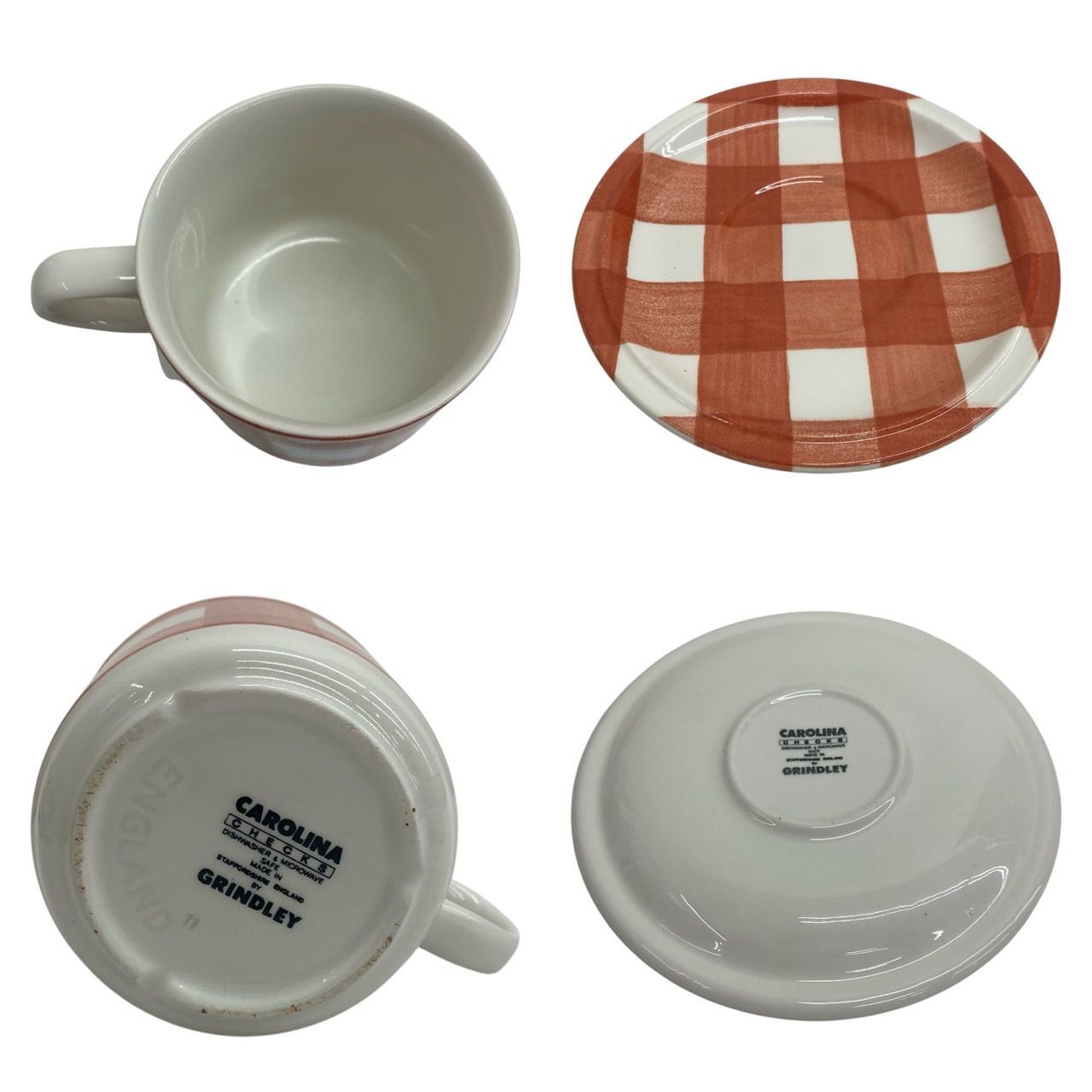 GRINDLEY CAROLINA CHECKS カップ＆ソーサー イギリス製 4点セット