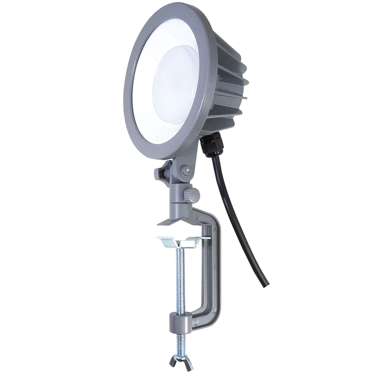 [山善] LED 投光器 (防水/防塵) IP65 52W 明るさ 5500lm 昼光色 コード長さ5m 吊り下げ式/クランプ式 (フック/クランプ 付属) 防雨型 屋内/屋外 兼用 長寿命 ワークライト 作業灯 屋外灯 屋外照明 防雨