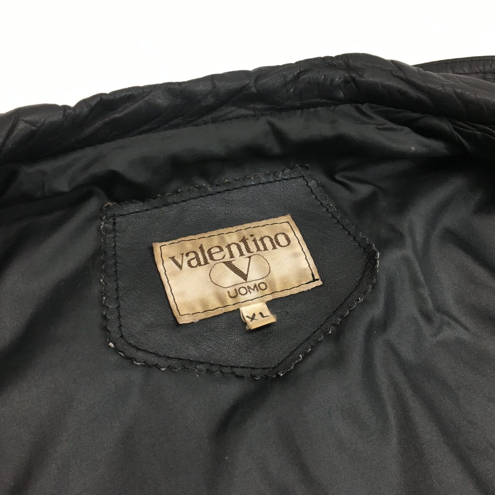 本革　VALENTINO バレンティノ バレンチノ レザージャケット VALENTINO ヴァレンティノ レザージャケット サイズ:XL ブラック