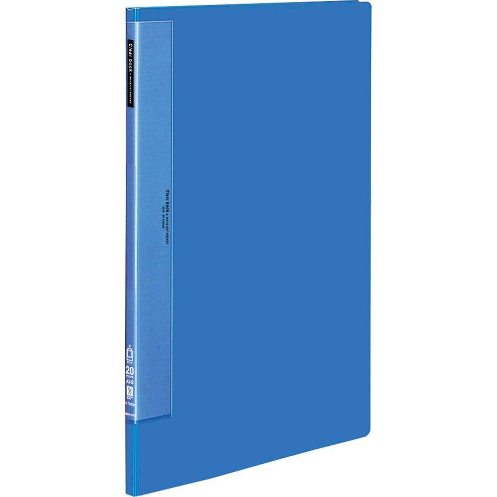 まとめ買い コクヨ クリヤーブック ウェーブカット 固定式 A3縦 20ポケット 青 ラ-T563B 3冊セット