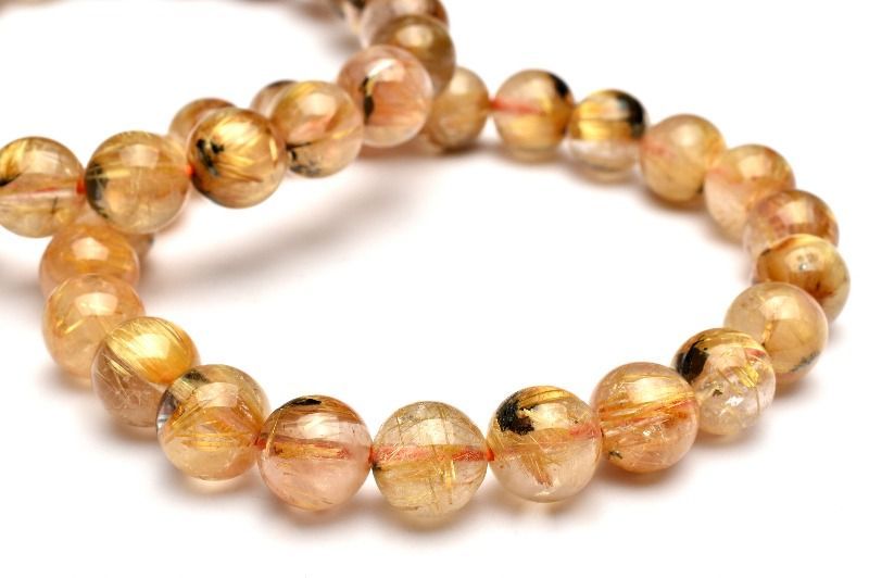 ヘマタイト母岩入り！ タイチンルチルクォーツ 11mm