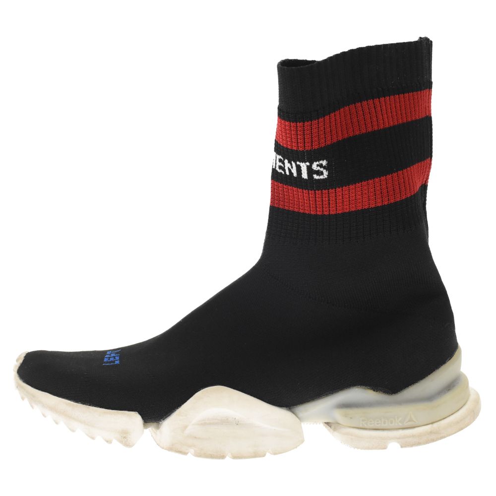 VETEMENTS ヴェトモン 18SS ×Reebok CREW SOCK RUNNER リーボック ソックススニーカー ブラック US10 CN3307 VETEMENTS (ヴェトモン) 18SS×Reebok CREW SOCK RUNNER リーボック
