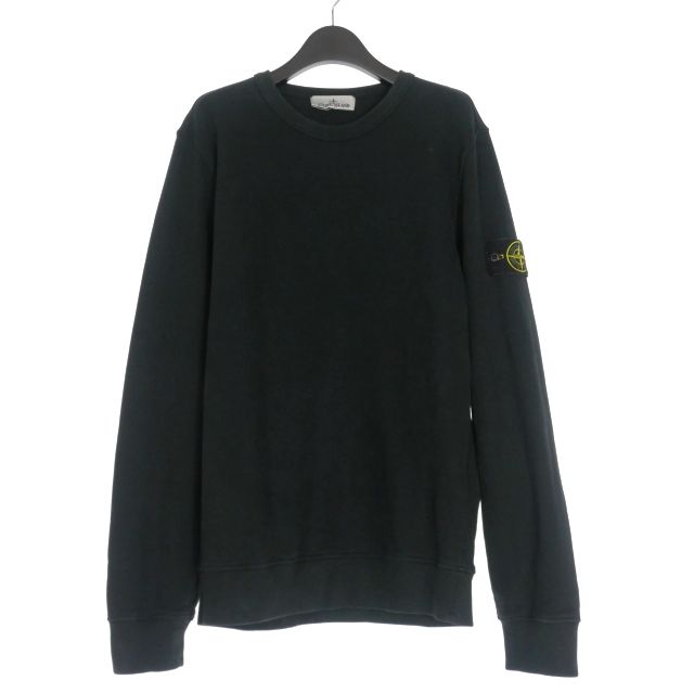 美品　ストーンアイランド　ワッペン　スウェット　ブラック　M ストーンアイランド STONE ISLAND ガーメントダイ ワッペン