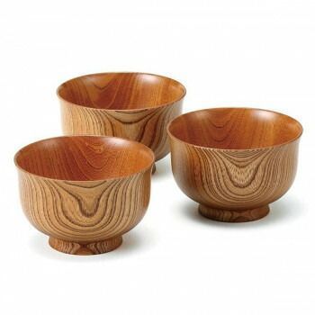 山中塗 欅汁椀 クリア三客 23130