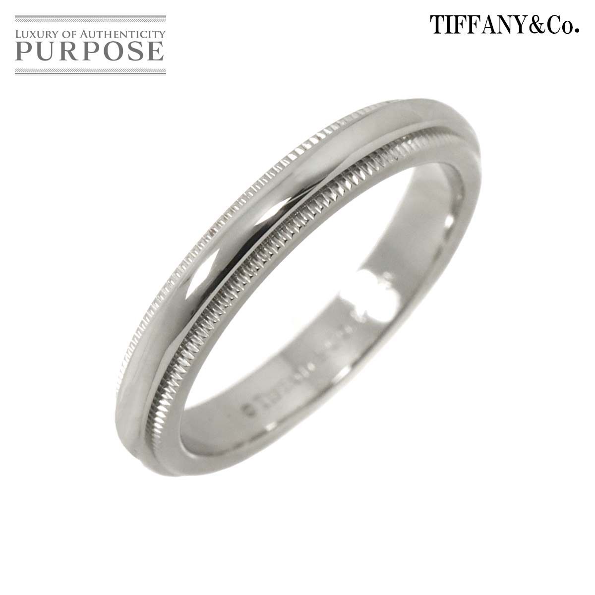 Tiffany9号】ミルグレインバンドリングプラチナ幅3mm ※刻印なし