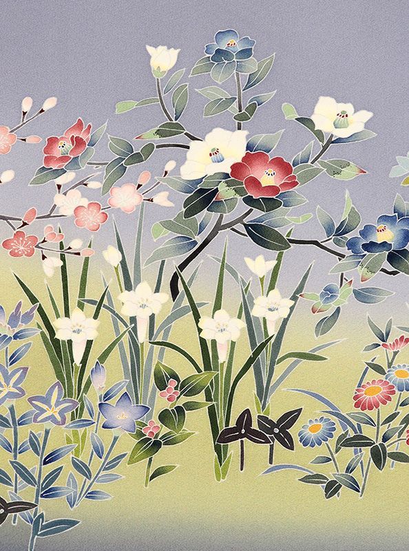 本加賀友禅手描き美術染大西正廣先生作