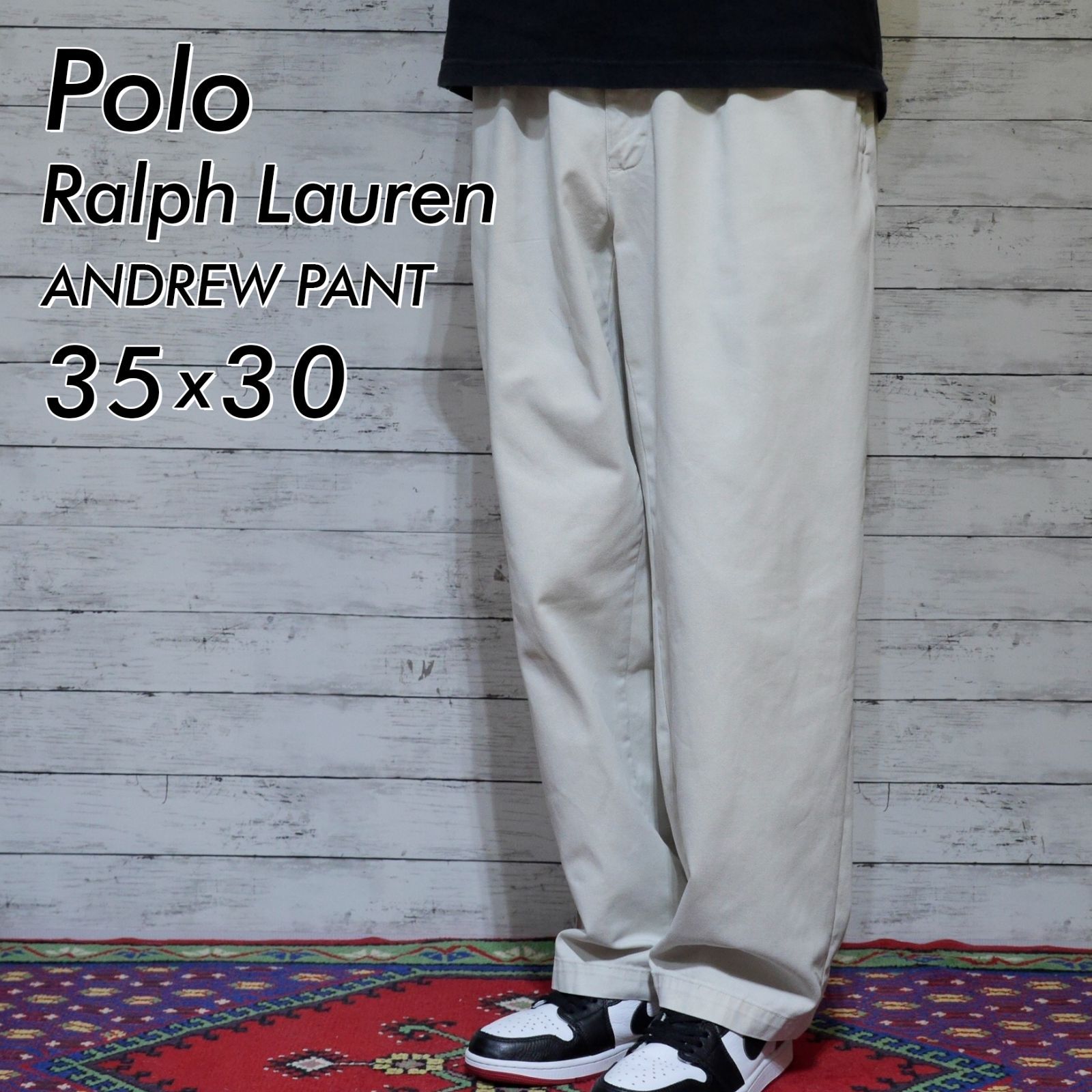 ポロラルフローレン W35 L30 ポロチノ アンドリュー ベージュ USA製 Polo Ralph Lauren 