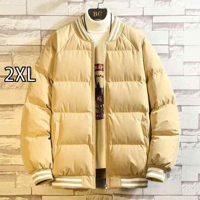 2XL メンズ ファッション 服 男性用 オシャレ シンプル 大人 かっこいい 大きいサイズ ストリート 紳士服 冬 厚手 ダウン コットン ジャケット