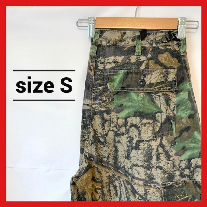 90s 古着 ノーブランド カーゴパンツ 総柄 オーバーサイズ S