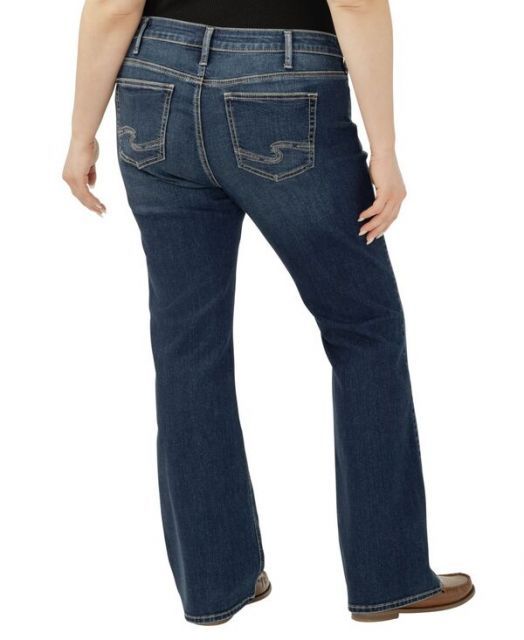 シルバー ジーンズ レディース デニムパンツ ボトムス Plus Size Elyse Mid Rise Comfort Fit Bootcut Jeans Harlow