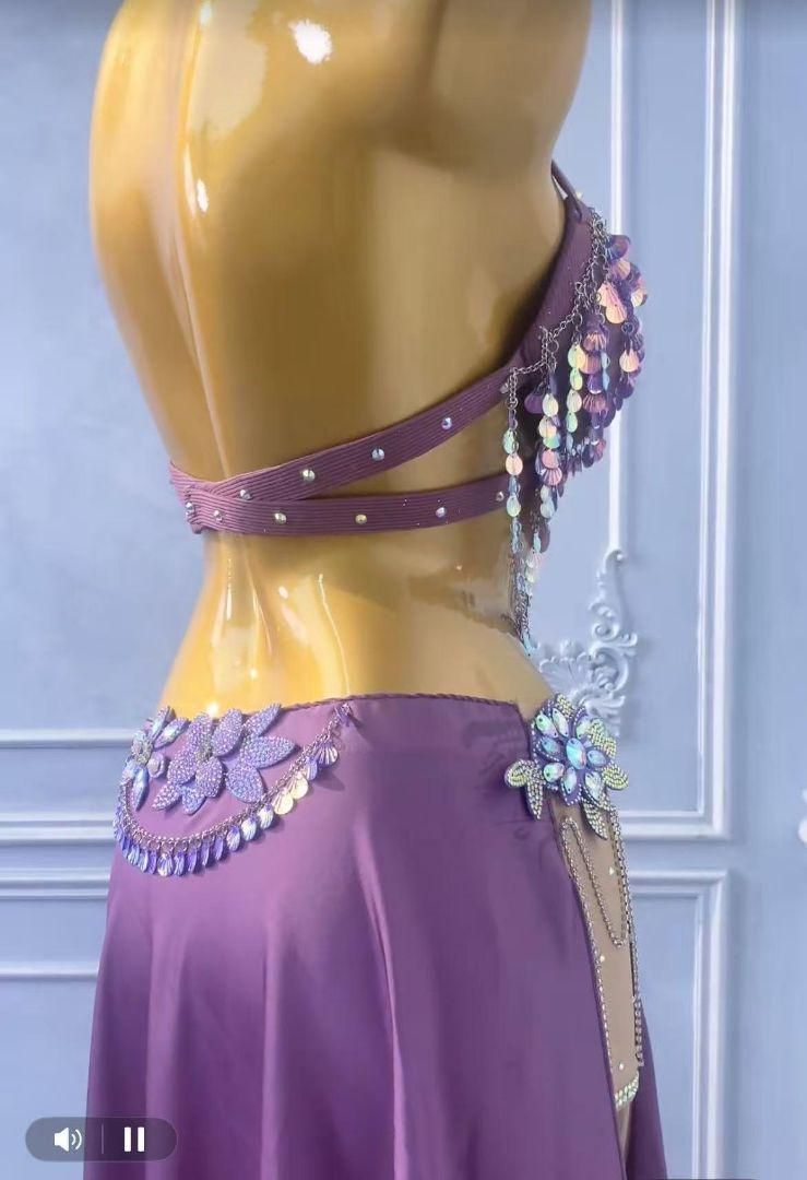 パープル ベリーダンス セットアップ 紫色 ベリーダンス 衣装 【公式通販】