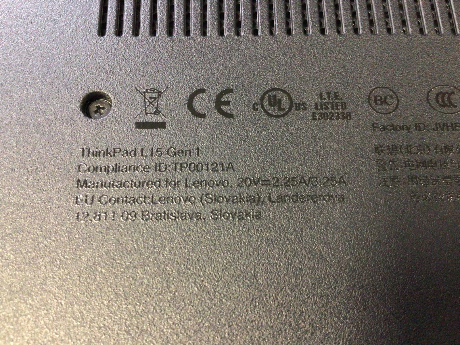 ノートPC npc235【ジャンク】Lenovo ThinkPad L15 Gen 1◇i3-10110U