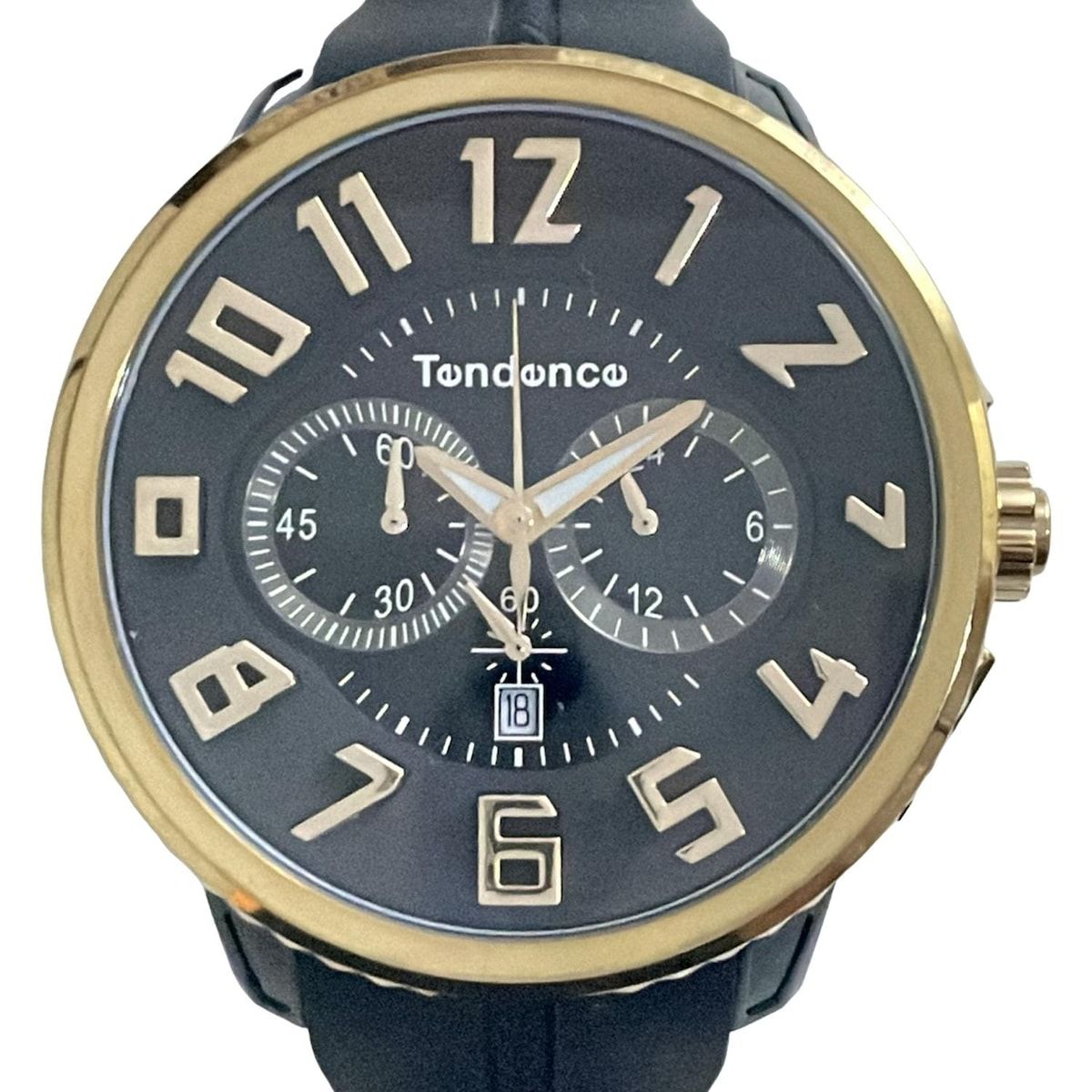 【美品】Tendence GULLIVER クロノグラフ 腕時計 ホワイト Tendence(テンデンス）GULLIVER ROUND(ガリバーラウンド）クロノ