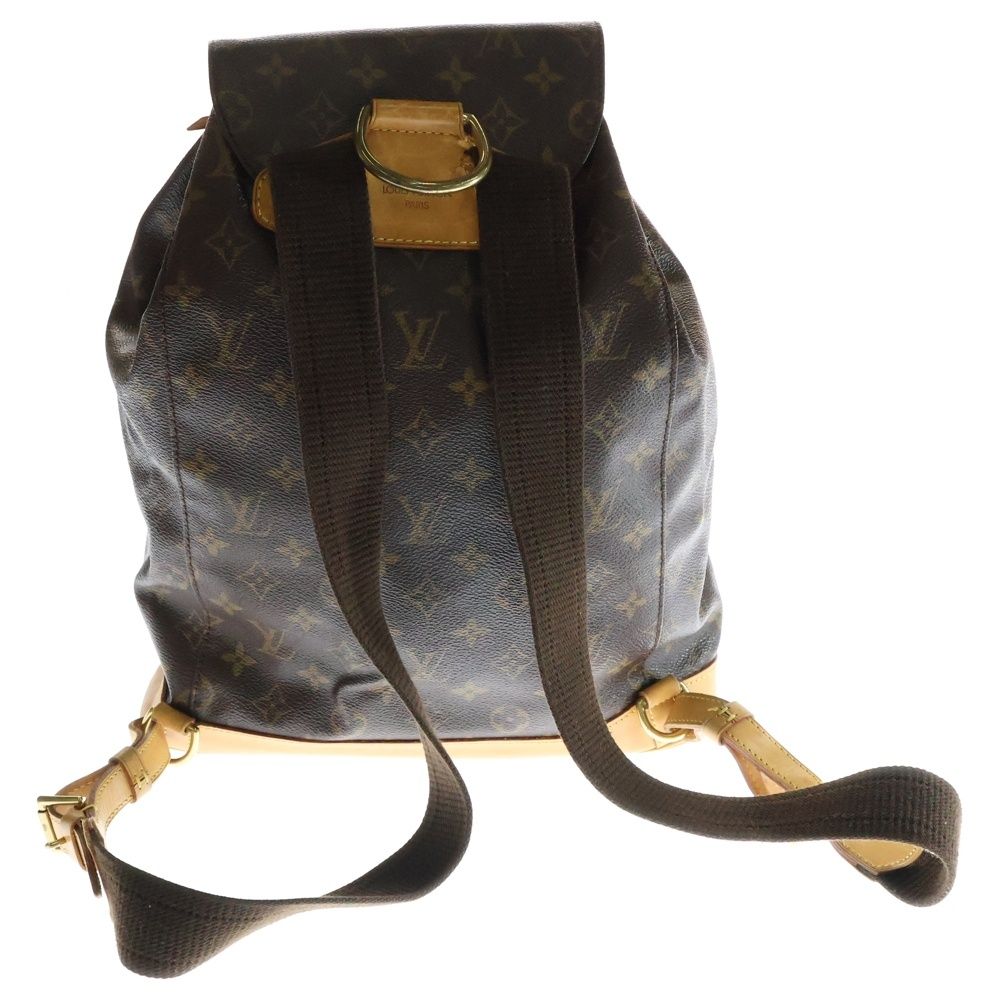 LOUIS VUITTON ルイヴィトン モンスリGM モノグラム レザー リュックサック バックパック ゴールド金具 ブラウン M51135