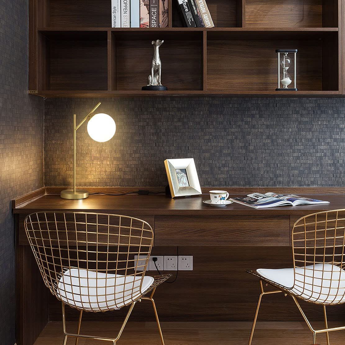 【現品限り】 KCO Lighting テーブルランプ おしゃれ 間接照明 卓上 電気スタンド デスクライト ON OFF スイッチ付き アンティーク 真鍮 ヴィンテージ 北欧 E26対応 リビング 書斎 ベッドルーム オフィス 電球別売り ゴールド＋ホワイト 数量限定/セレブ愛用！