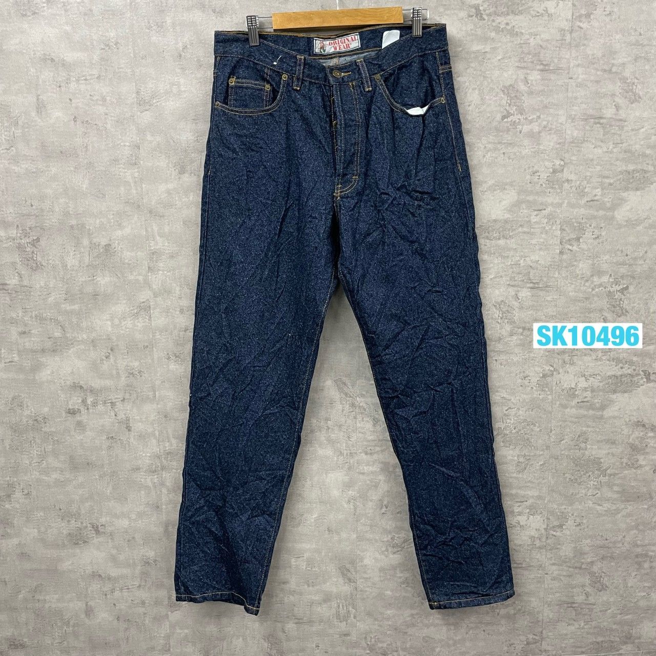 かつお　shujeansシュージーンズダークブルーデニム ボタンフライ Shoe cut jeans indigo blue color – BOBSON JEANS