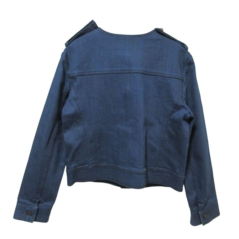 LANVIN × ACNE ランバン アクネ デニム ノーカラー ジャケット 40 ネイビー レディース 古着