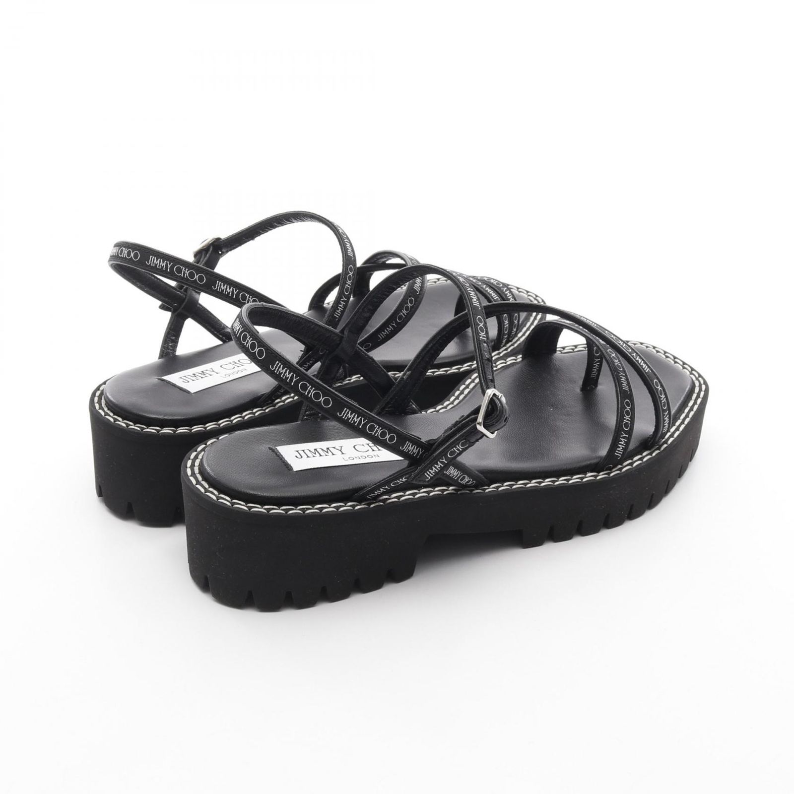 国内発【ジミーチュウ】フェイエンス サンダル パール レザー FAYENCE SANDAL | パール付き Latte スムースレザー・フラット