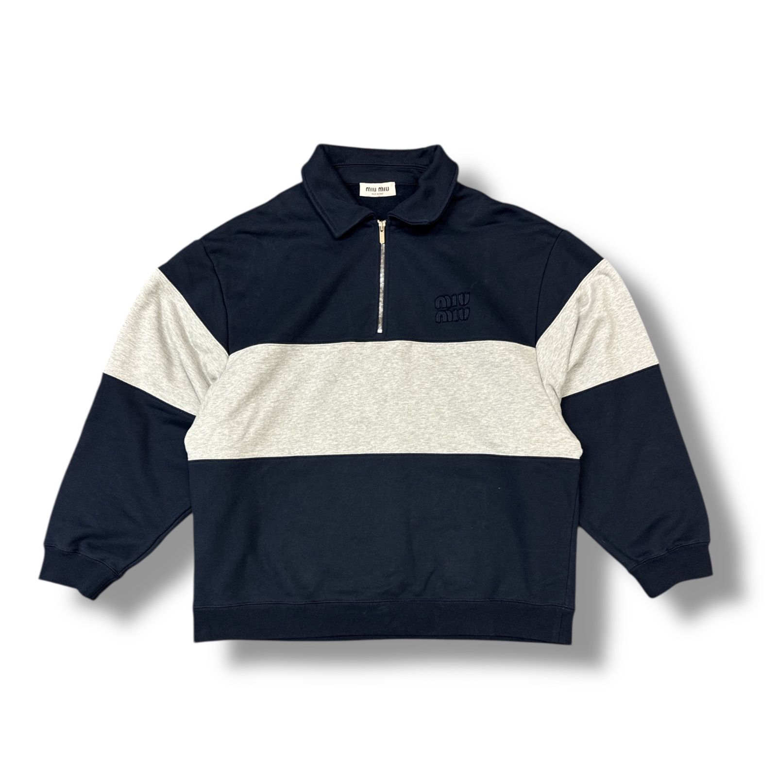 国内正規 参考上代269500円 Miu Miu ハーフジップスウェット