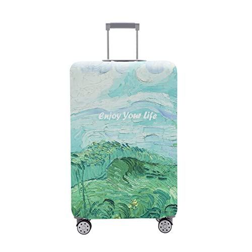 スプリング(Spring)_L(26-28inch suitcase) TRAVEL KIN スーツケース用荷物カバー Tsa承認 スーツケースカバープロテクター 18-32インチの荷物にフィット， スプリング(Spring)， L(26-28inch sui