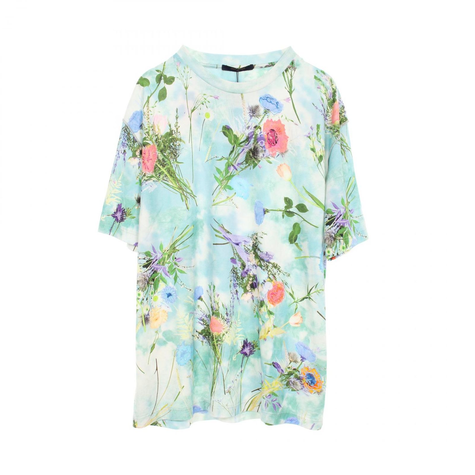 ルイヴィトン プリンテッドアンドエンブロイダリーフラワーTシャツ LOUIS VUITTON ヴィトン Tシャツ プリントエンブロイダリーフラワー