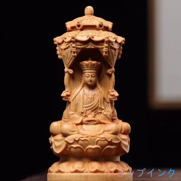 木彫仏像 三面 婆娑三聖座像 阿弥陀仏三尊（観世音菩薩 阿弥陀仏 地蔵菩薩像）彫刻 仏教工芸 - メルカリ