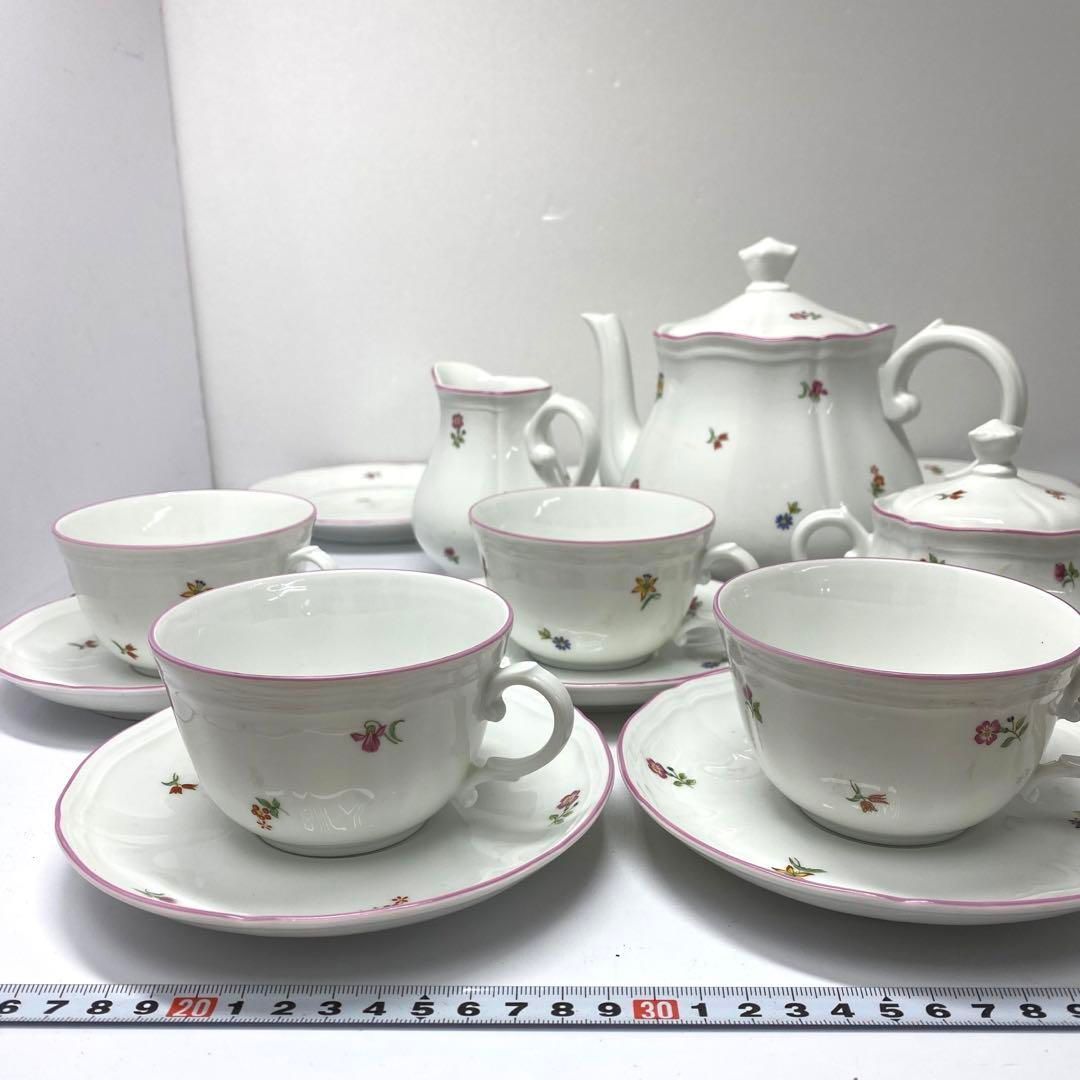 洋3 リチャードジノリ ティーセット トコチ 9点と5客 東山6-0128