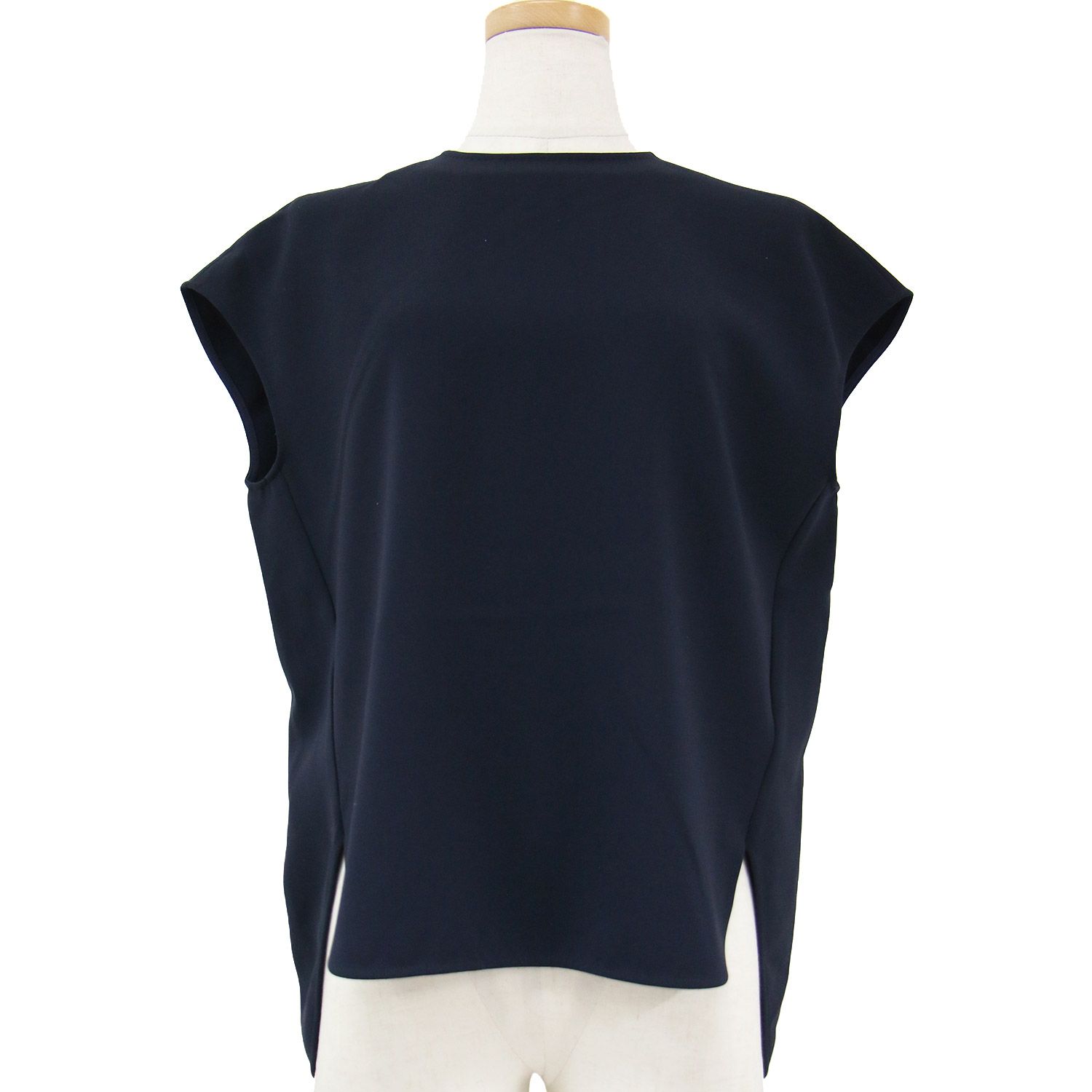 美品 Demi-Luxe BEAMS デミルクス ビームス ブラウス ネイビー 紺 38(M 