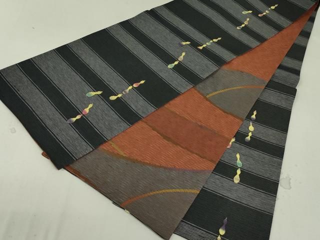 平和屋着物●両面　全通柄袋帯　瓢箪　ひょうたん　間道　金糸　正絹　逸品　DAAT0495ob 平和屋着物○両面 全通柄袋帯 瓢箪 ひょうたん 間道 金糸 正絹 逸品