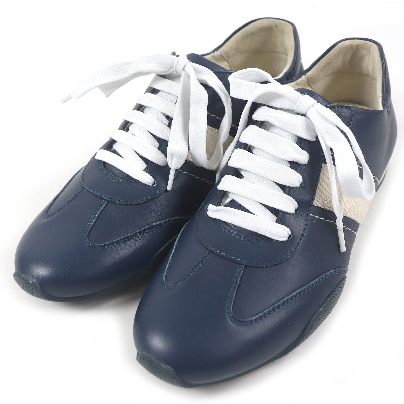 美品 フェラガモ ロゴ レザー スニーカー シューズ ビンテージ 25 定番 美品 フェラガモ ロゴ レザー スニーカー シューズ ビンテージ