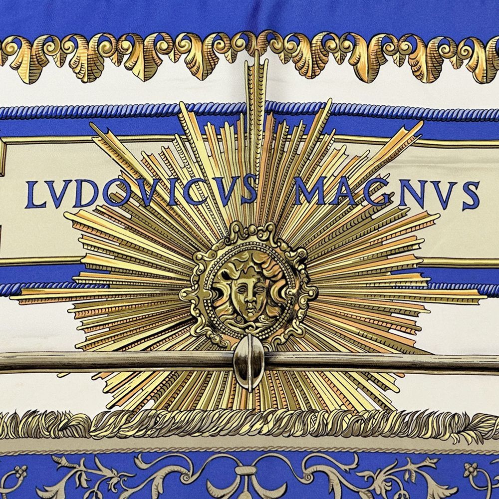 エルメス HERMES スカーフ カレ90 LVDOVICVS MAGNVS 白い馬に跨った