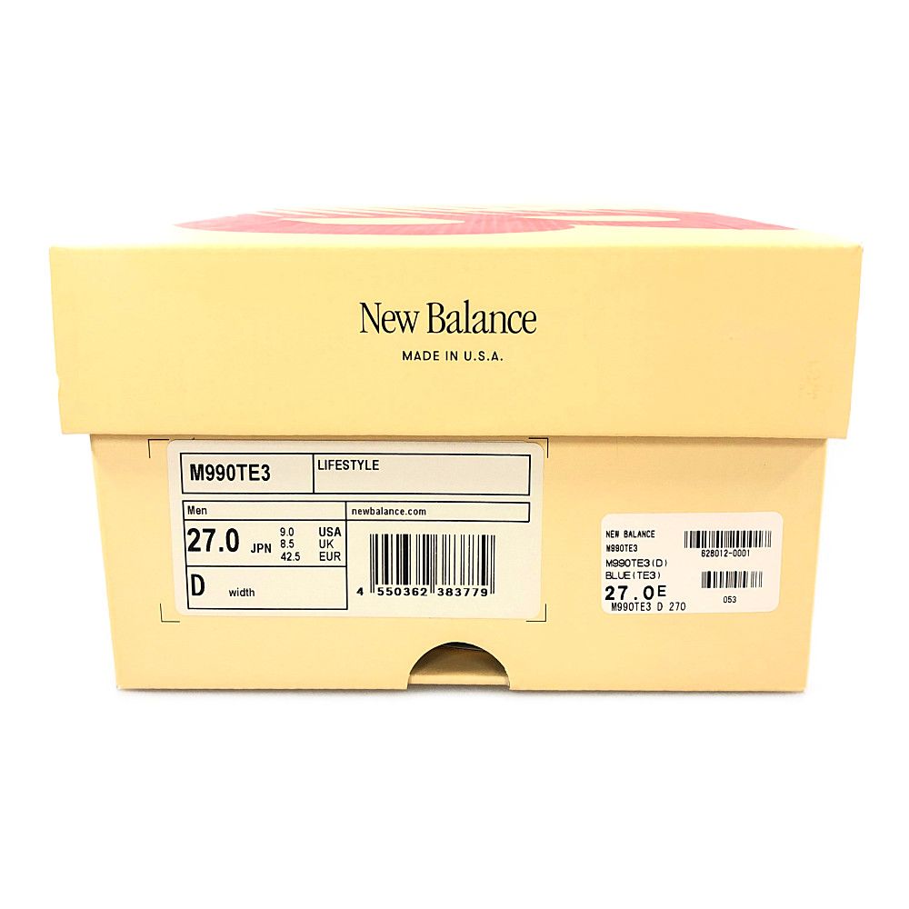 NEW BALANCE ニューバランス 品番 M990TE3 シューズ ネイビー系 サイズUS9=27cm 正規品 / 31516
