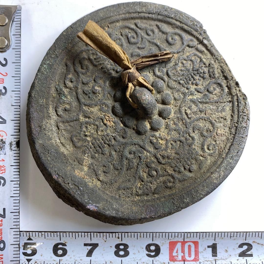 中国古玩 古銅古鏡 156g|約7㎝ 東Y6-1107 タサチ